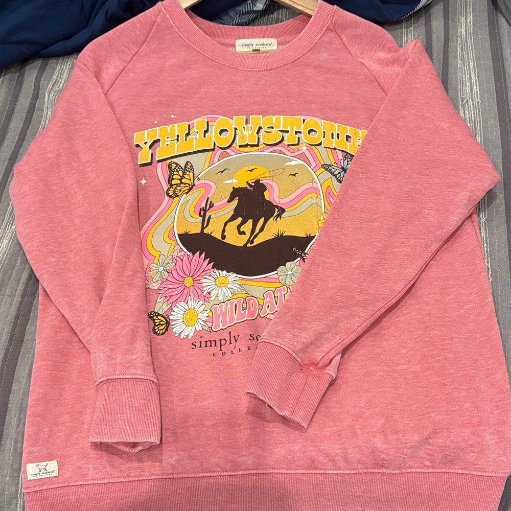 Simply Southern Kids Pink Wild Adventure Sweatshirt